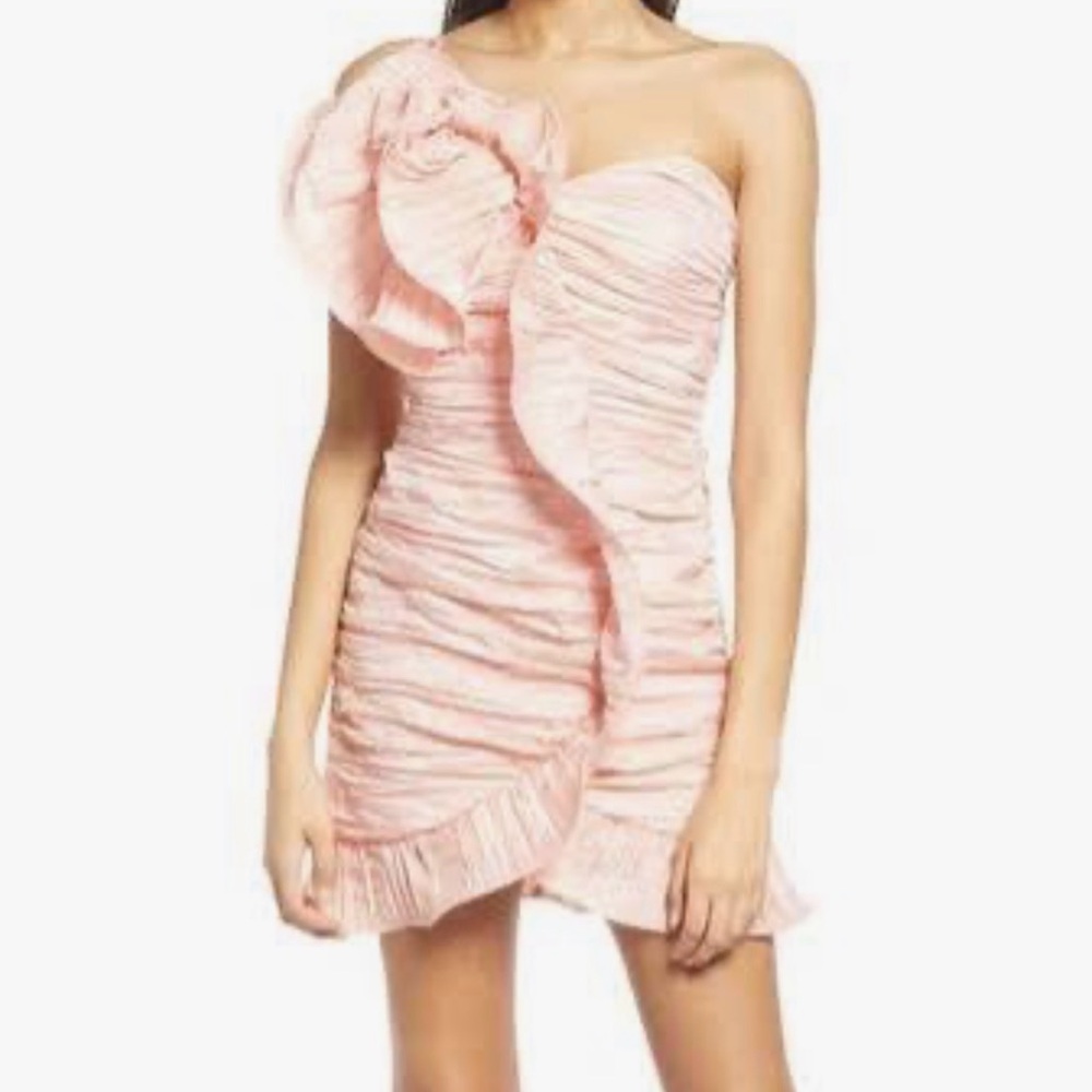 LoveShackFancy Brenaya Ruffled Dress in Sorbet